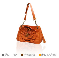 ビックフラワーフリンジ付き手提げ